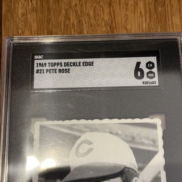 1969 Topps Deckle Edge Baseball #21 Pete Rose SGC 6 Nicely Centered - Picture 2 of 3